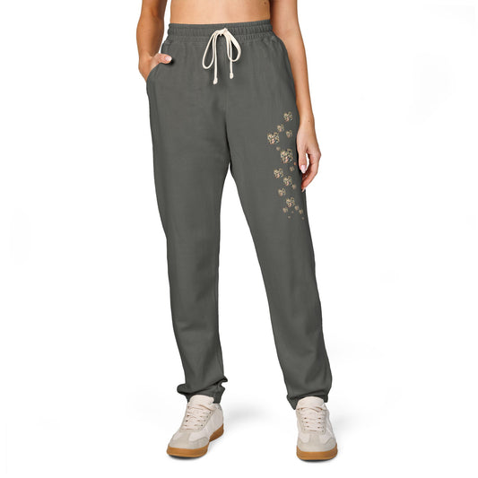 PB Face Cards Floral Peppered Checkers Unisex Fleece Joggers
