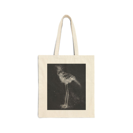 Noir Cyber Bird Natural Fine Art Canvas Tote By Prettybirde | Little Moon Bird