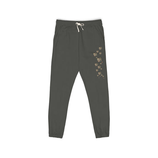 PB Face Cards Floral Peppered Checkers Unisex Fleece Joggers