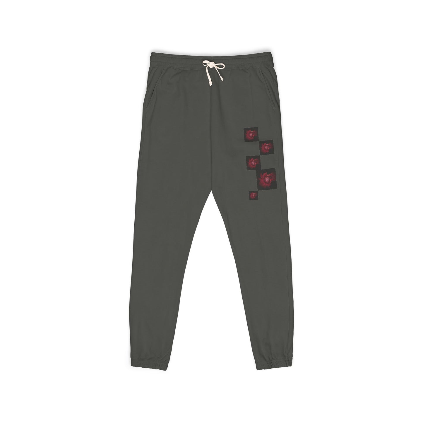 Red Macro Sunflower Unisex Fleece Joggers