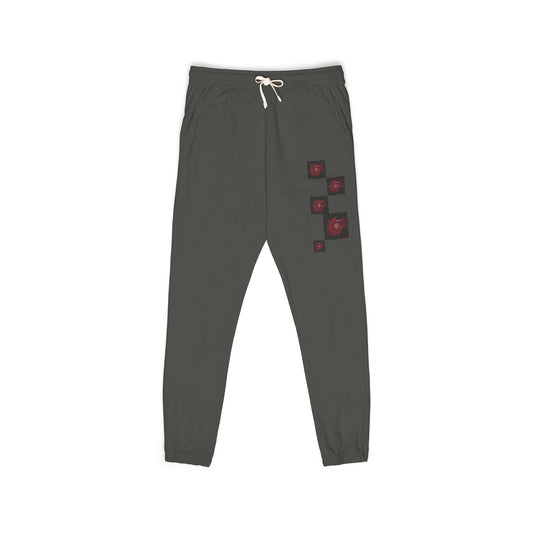 Red Macro Sunflower Unisex Fleece Joggers