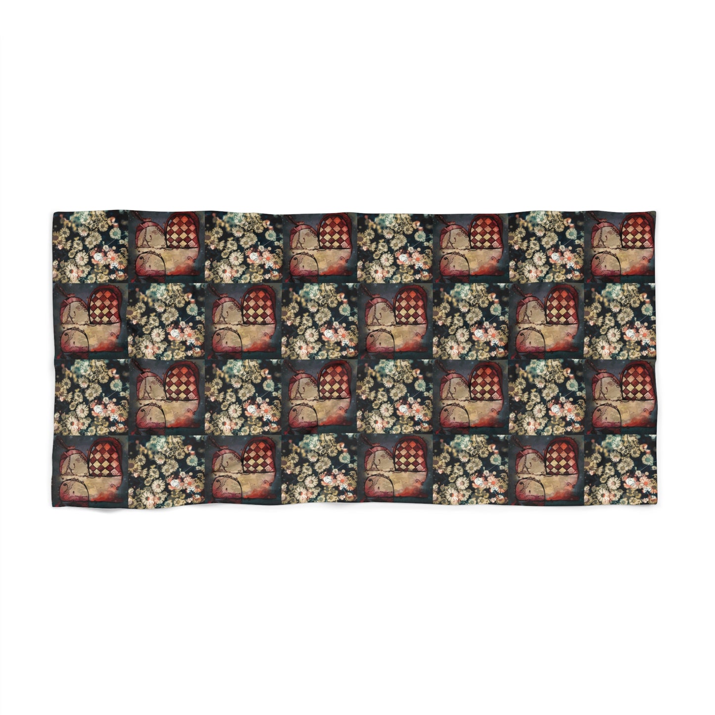 PB Face Card Maximalist Beach Towel  By Prettybirde