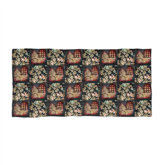 PB Face Card Maximalist Beach Towel  By Prettybirde
