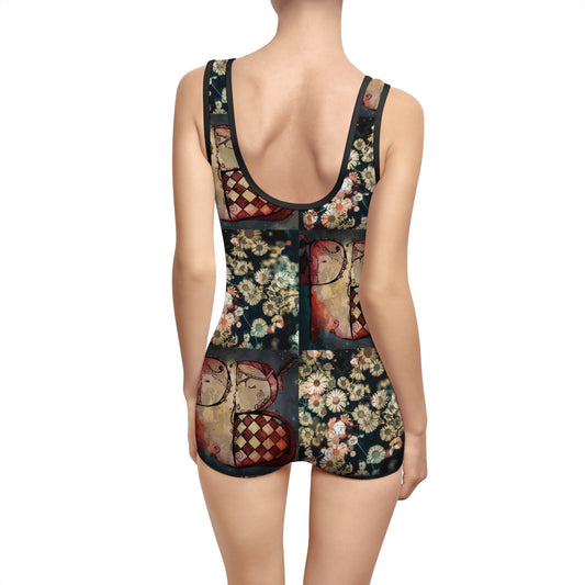PB Face Cards Kellerman 1907 Vintage Patchwork Bathing Suit