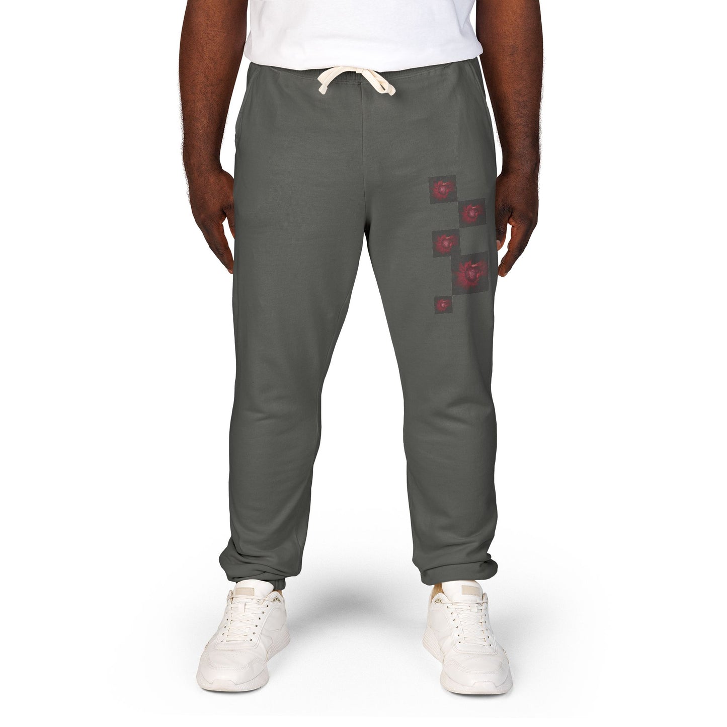 Red Macro Sunflower Unisex Fleece Joggers