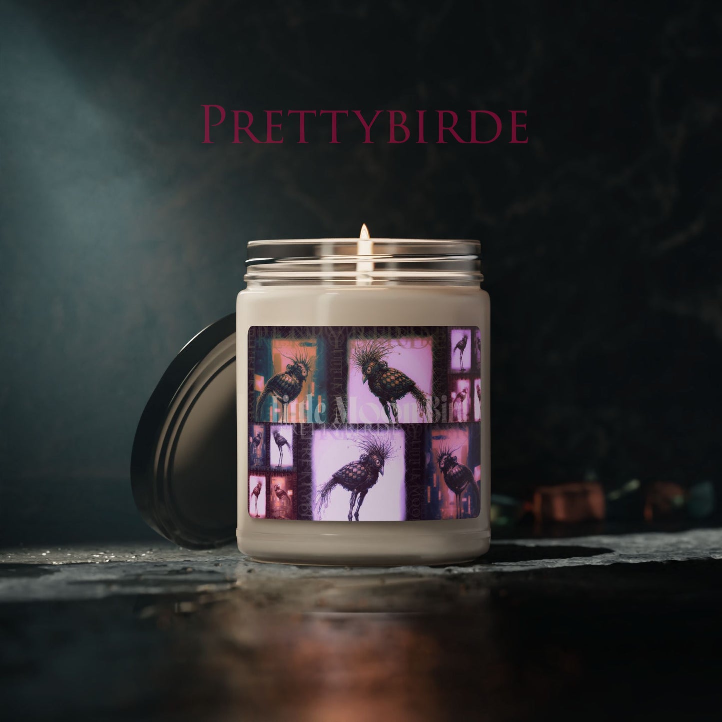 A Cyber Moon Birds Cozy Scented Jar Candle By Prettybirde