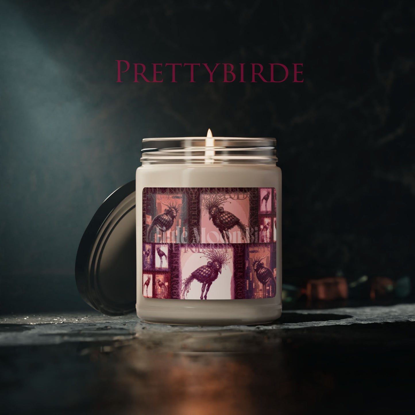 A Cyber Moon Birds Cozy Scented Jar Candle By Prettybirde