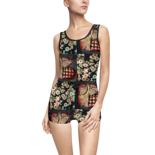 PB Face Card Kellerman 1907 One Piece Vintage Bathing Suit from the front